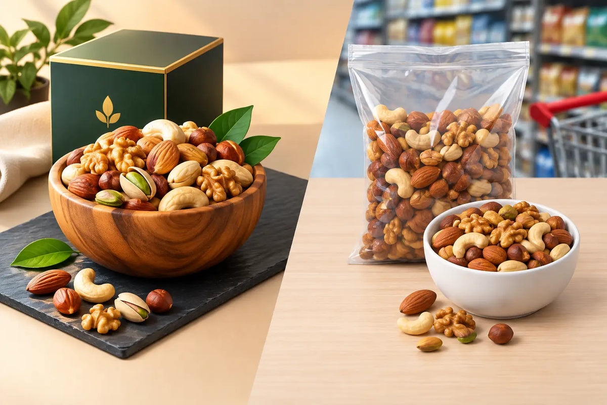 Premium Nuts Versus Supermarket Nuts Compared